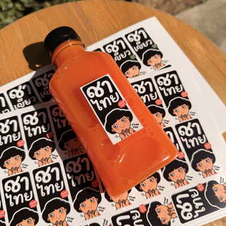 สติกเกอร์รติดเครื่องดื่ม กาแฟ ชาไทย ไมโล โกโก้ นมสด สติกเกอร์ติดแก้วน้ำ รสชาติเครื่องดื่ม [no.S114]