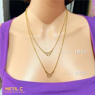 เม็ดตะไบ💛สร้อยทองเลเซอร์ & 2 กษัตริย์💛ขนาด 2 มิล️ ✨ไม่ลอก ไม่ดำ ใส่อาบน้ำได้ สร้อยพระผู้หญิง