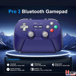[8Bitdo]8Bitdo Pro 3 Bluetooth Game Controller TMR JoyStick🕹รองรับSwitch2/PC/ Android/iOS ฟรีจุกยาง1คู่ by Hero Gameshop