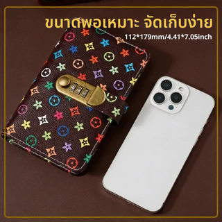 【🇹🇭ส่งจากไทย🇹🇭】 สมุดเก็บเงิน พร้อมรหัสผ่านล็อก กันน้ำ แฟ้ม PU ขนาดเล็ก 50 แผ่น / 100 หน้า ระเป๋าใส่เงินเก็บ