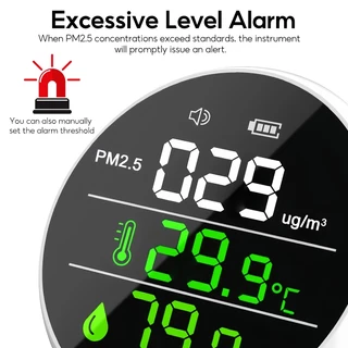 MeeGoo PM2.5 Detector เครื่องวัดฝุ่น หน้าจอแสดงผล HD พร้อมอุณหภูมิและความชื้น ความแม่นยําสูง PM2.5