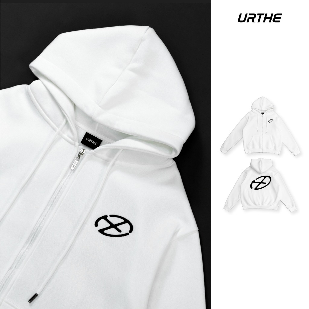 URTHE - เสื้อฮู้ดดี้ เสื้อกันหนาว Oversize รุ่น CLEAN ZIP HOODIE
