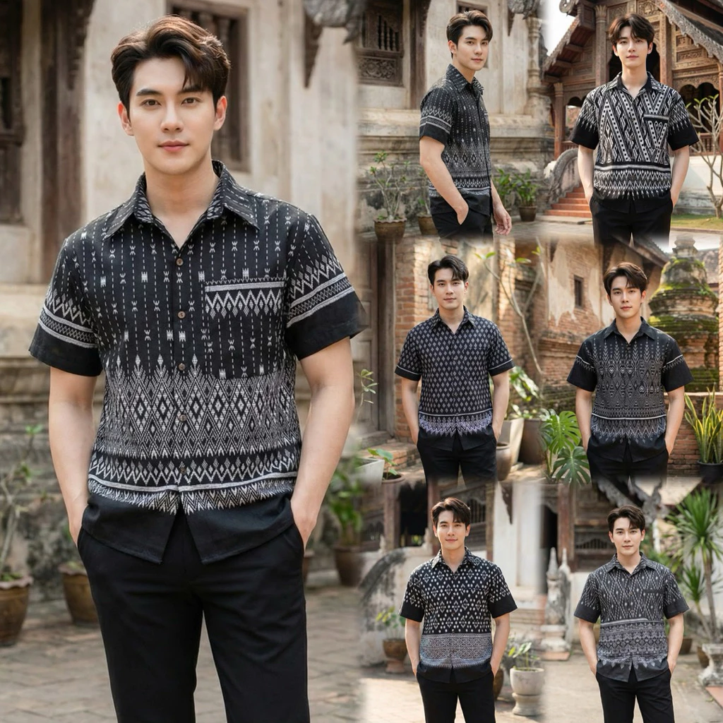 เสื้อพื้นเมืองผู้ชาย ลายไทย