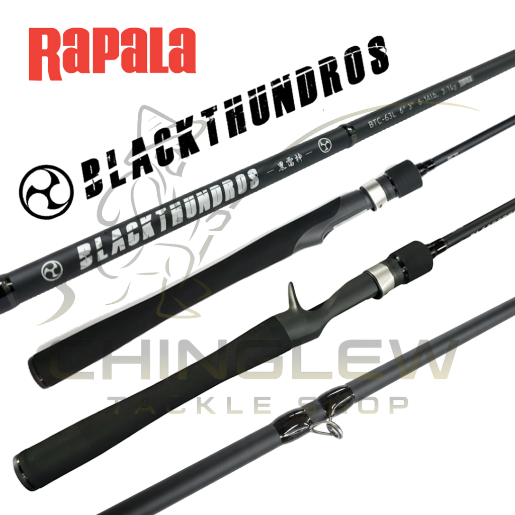 RAPALA BLACK THUNDROS คันเบ็ด ตีเหยื่อปลอม กะพง ช่อน ท่อนเดียว ของแท้