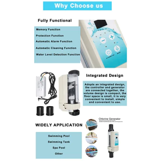 Classic Salt Chlorinator เกลือคลอรีน ซีรีส์ EC เกลือสระว่ายน้ํา คลอรีน เครื่องนึ่งฆ่าเชื้อด้วยไฟฟ้าอุปกรณ์คลอรีน EC8-E20