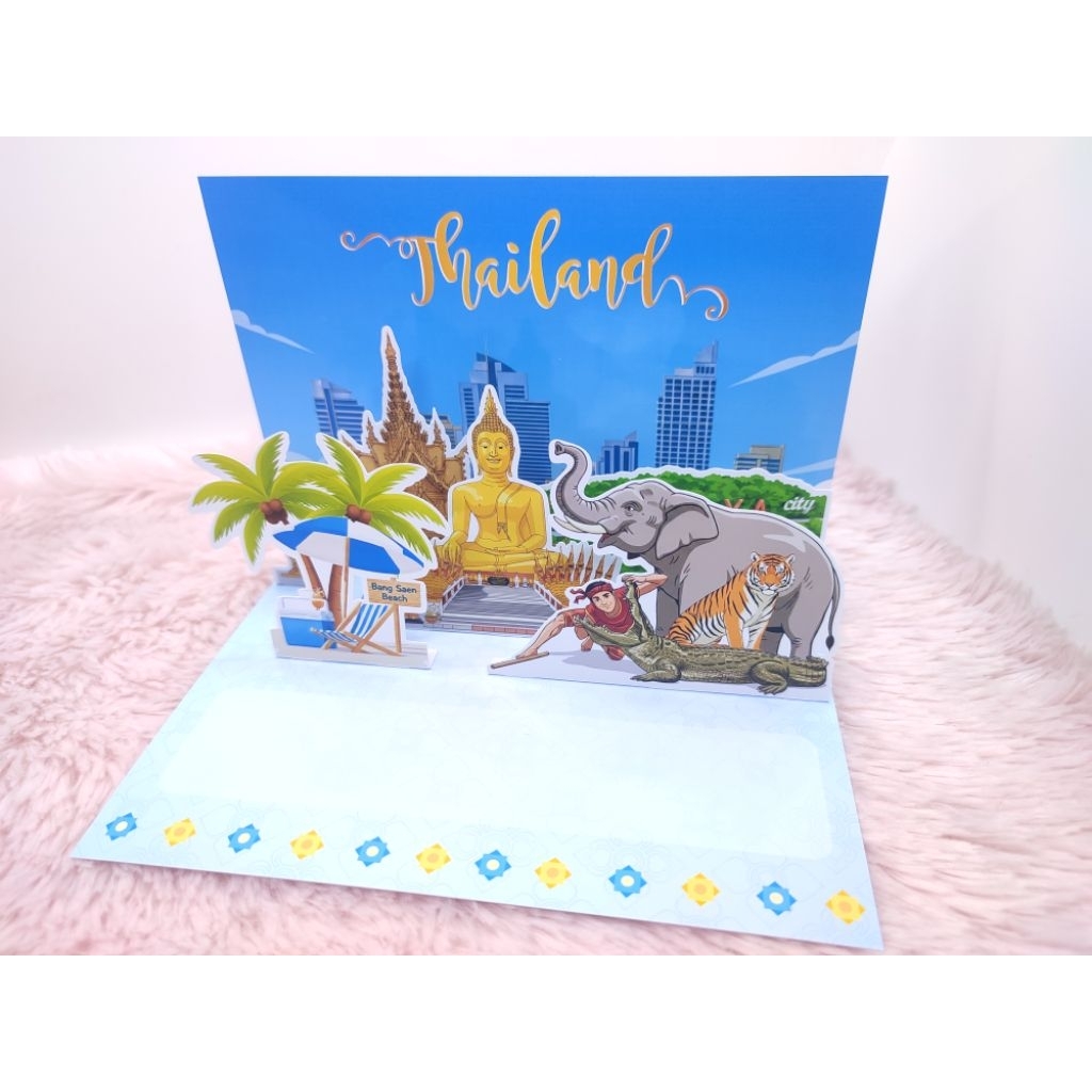 TH04 การ์ดป๊อปอัพ แบบที่4 ต้อนรับ Welcome to Thailand PATTAYA นักท่องเที่ยว พัทยา ประเทศไทย งานไทย ส