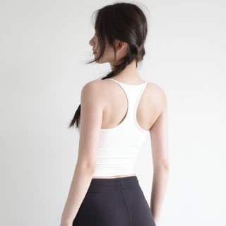 GymHub เสื้อโยคะสายคู่ทรงสปอร์ตบรา ถ้วยทรงฝังตายตัว ใส่สบายไร้ความรู้สึก สายบาง ทรงสี่เหลี่ยม ใส่ชั้นนอกได้