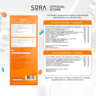 Sora Ichi วิตามินซองกันดรอป 1x30 l เสริมพลังงาน บูสสมอง เสริมภูมิ ไม่ล้าง่าย สำหรับผู้ชาย