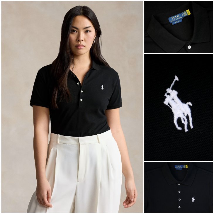 POLO RALPH LAUREN WOMEN SLIM FIT STRETCH POLO SHIRT เสื้อโปโล คอปก ผู้หญิง