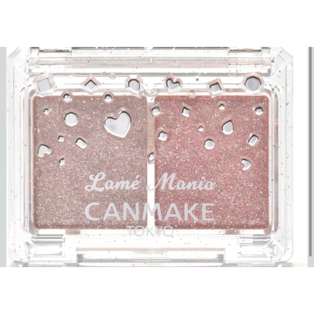 CANMAKE Lame Mania 02 – 2.7gShimmer Eyeshadow Duo / Sparkle & Glow / Pearl Finish / Pastel Pink