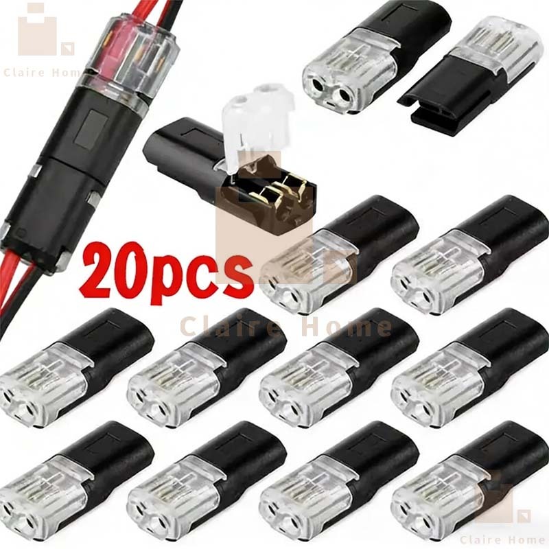 COD ขั้วต่อสายไฟ ปลั๊กกันน้ํา 300Vขั้วต่อสายไฟ แบบเสียบเร็ว ไม่มีการบัดกรีไฟ ขั้วต่อสายไฟ แบบประกบ 2 พิน Claire
