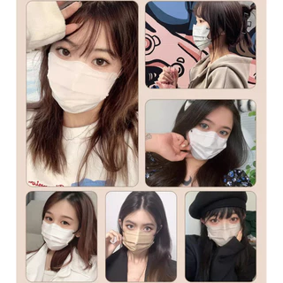 50 ชิ้น / แพ็ค 3ชั้น ป้องกันฝุ่นPM2.5 หน้ากากใช้แล้วทิ้ง ทรงผีเสื้อ บรรจุภัณฑ์แยก ระบายอากาศได้ดี สวมใส่สบาย