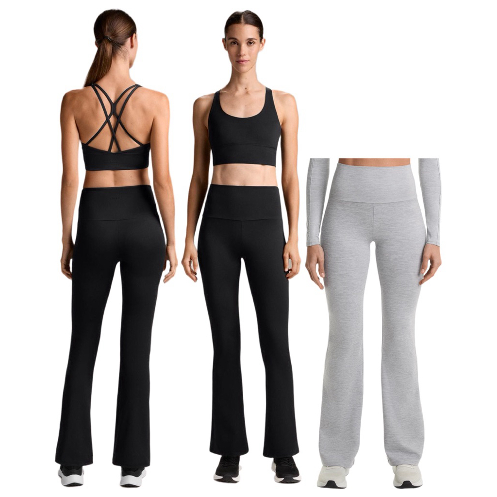 (ของแท้💯) Oysho super high rise comfortlux flare trousers กางเกงเลกกิ้ง ทรงขาบาน เอวสูงเก็บทรงสวย