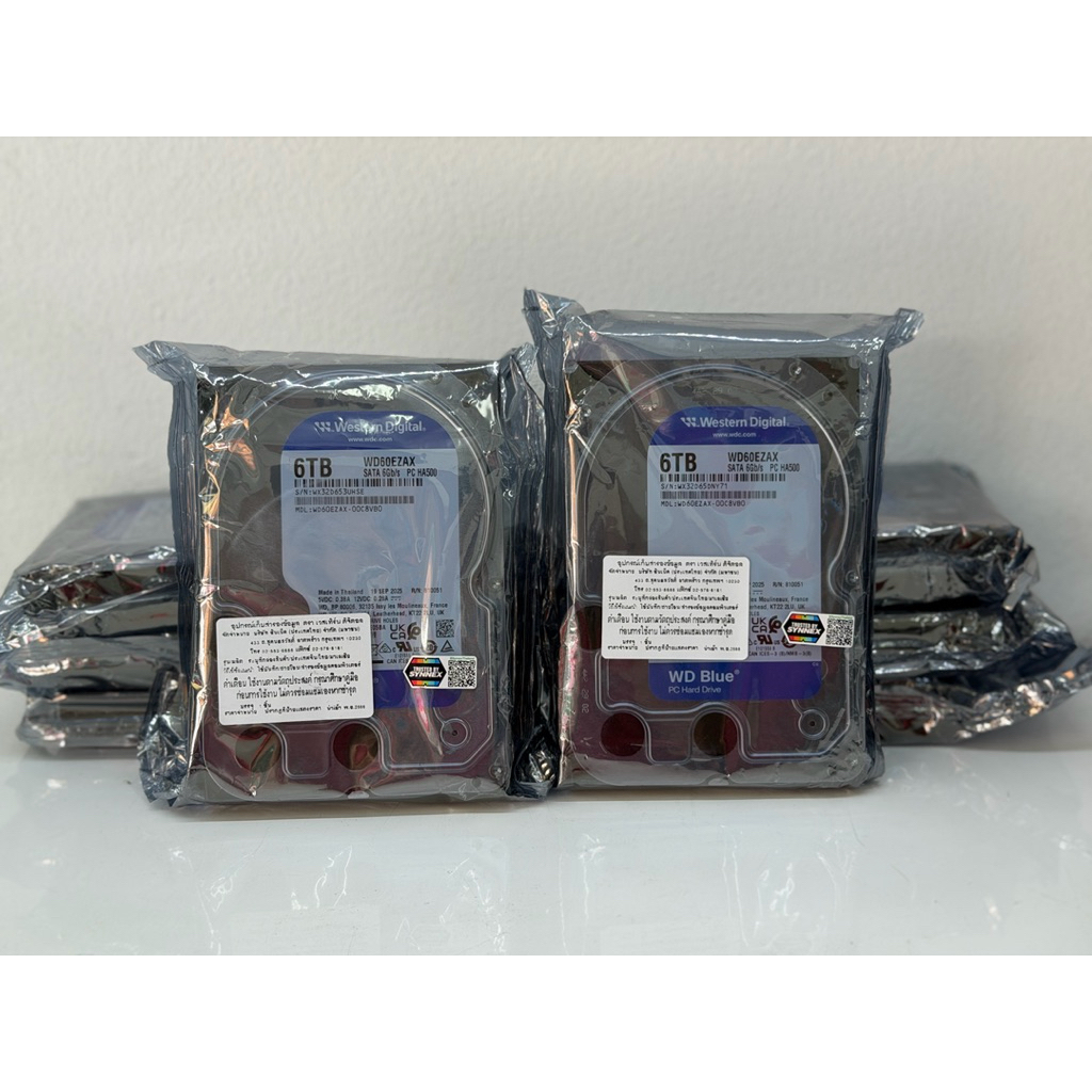 [ของใหม่] ประกัน 3 ปี synnex hdd pc 6tb 6 TB 3.5 INCH HDD (ฮาร์ดดิสก์ 3.5 นิ้ว) WD BLUE - 5400RPM SA