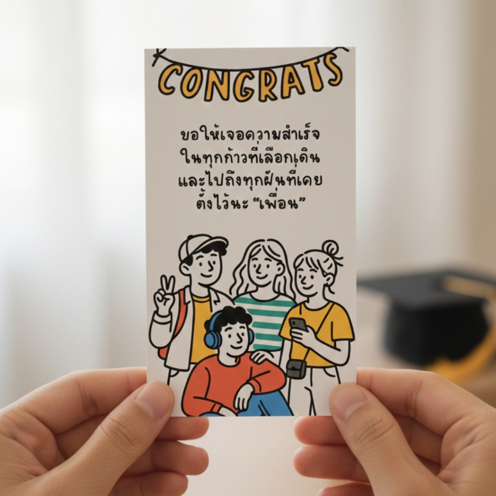 การ์ด Congratulations ปัจฉิม แสดงความยินดี มอบความประทับใจไซส์มินิ ให้วันจบการศึกษาพิเศษกว่าที่เคย 💐