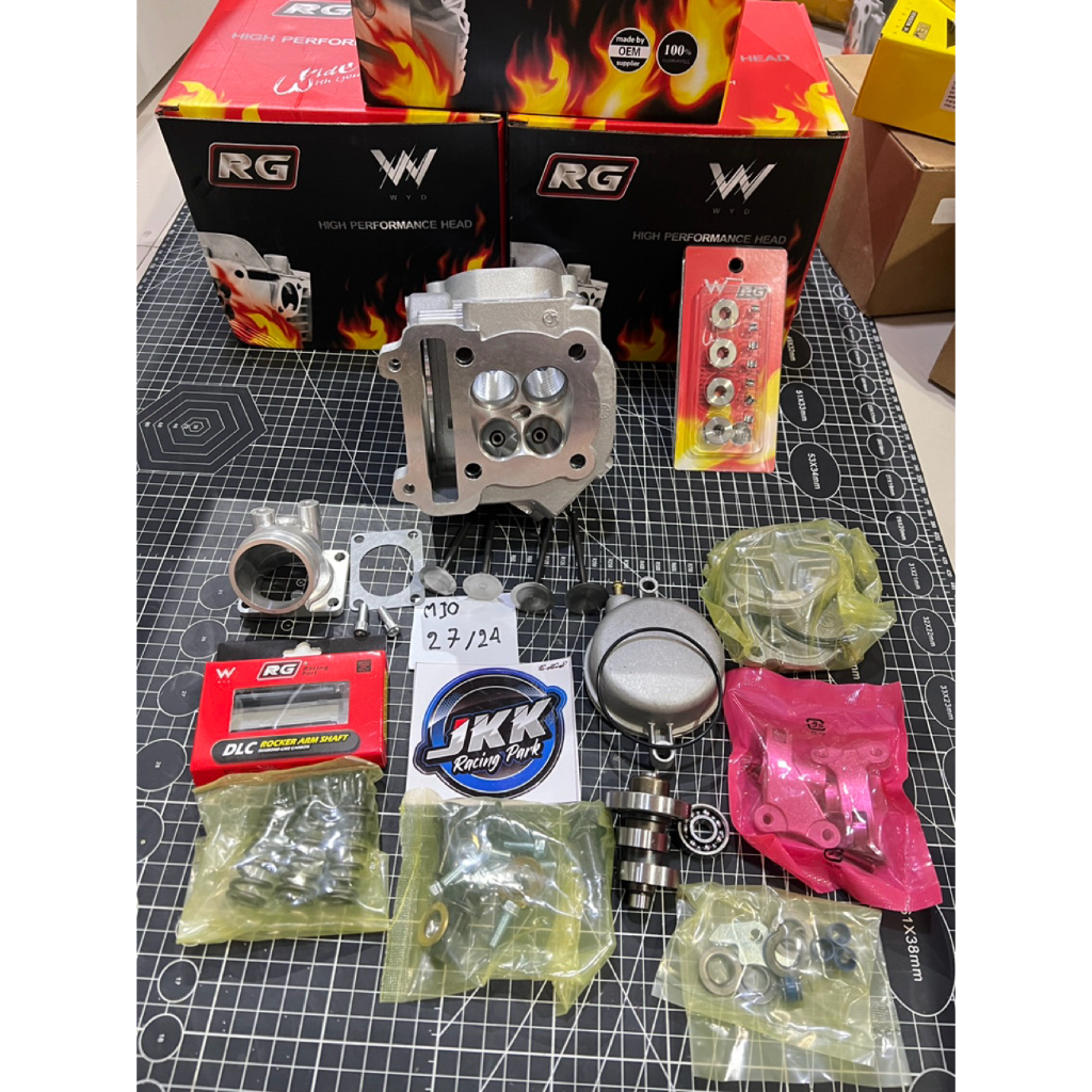 ฝาสูบRG.New. Mio /fino/Nuvo 4วาล์วแบบตรงรุ่นขนาดวาว 27/24m.เหมาะสำหรับใส่รถลูก 69-72 มิลตัวคาร์บุ พร