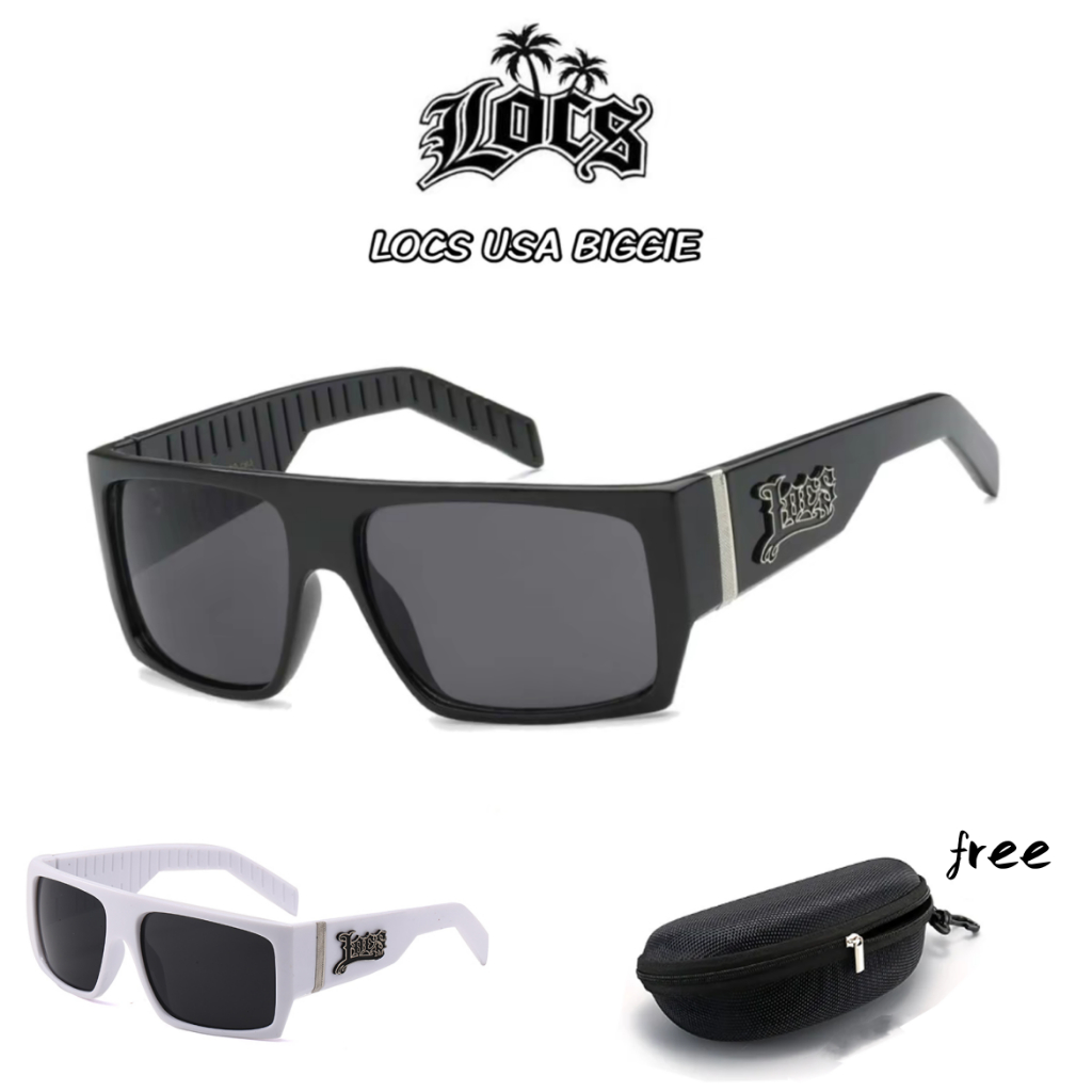 LOCS แว่นกันแดด DARKMODE Street Shield เคลือบสารกันรังสียูวี UV400 มุมมองกว้าง รุ่น USA BIGGIE แถมฟรี กล่องแว่น