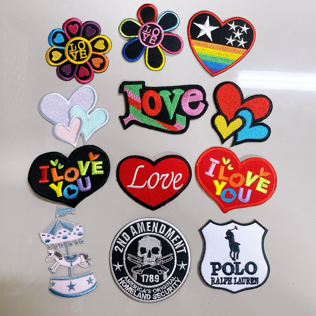 ตัวรีดติดเสื้อผ้า หัวใจ ดอกไม้ ตัวรีด Patch อาร์มรีด ติดเสื้อแจ็คเก็ต  ติดกระเป๋า diy
