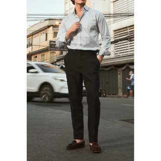 [Code20%ทักแชท] The Regent Trouser กางเกงขายาว เอวสูง สีดำ Black | Slim Fit | เอวปรับได้ด้วย Elastic & กระดุม