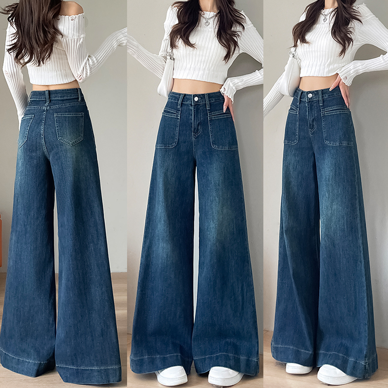 S-5XL กางเกงยีนส์ผู้หญิงเอวสูง สีขาว ทรงตรง ขาตรง ใส่กระชับสัดส่วน มีไซส์ครบ