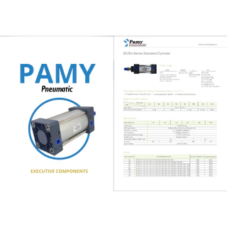 PAMY SC63 กระบอกลมรุ่นมาตรฐาน 4เสา Standard Cylinder SC MSC (Bore 63 x Stroke 63-500)พร้อมส่งในไทย