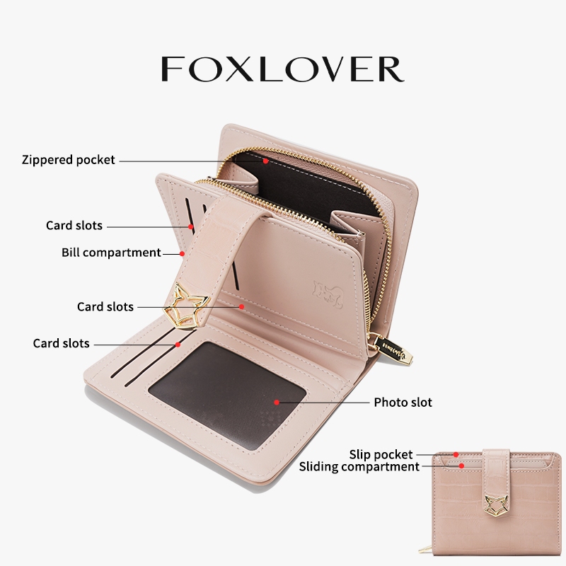 FOXLOVER محفظة نسائية 8 بطاقات — وردي — صورة 6