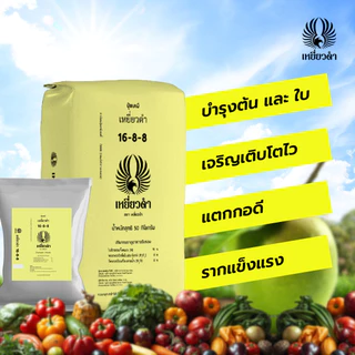 ปุ๋ยเม็ดตราเหยี่ยวดำ ครบสูตร 5 กก.10 กก. ปุ๋ย 8-24-24 / 15-15-15 เร่งดอก เร่งใบ ขยายผล ฟื้นต้น
