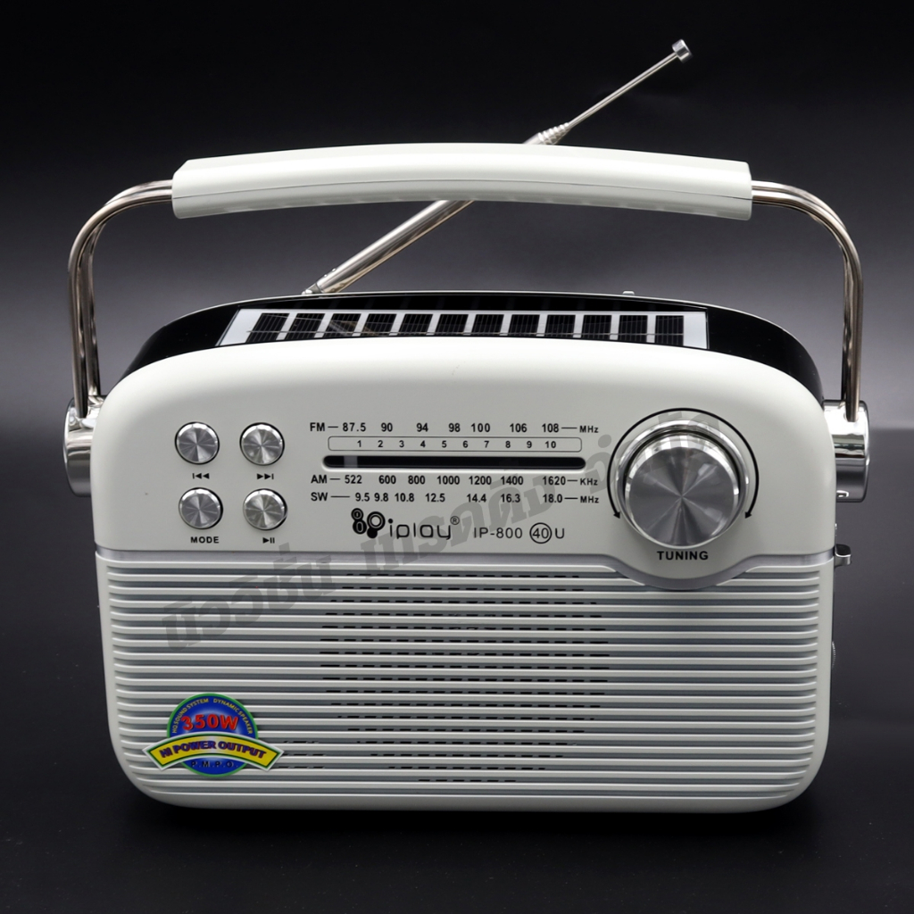 วิทยุโซล่าเซลล์ IP-800 (40)U เชื่อมต่อบลูทูธ รองรับ FM-AM-SM / USB / TF Player / MP-3 ชาร์จไฟบ้านได้