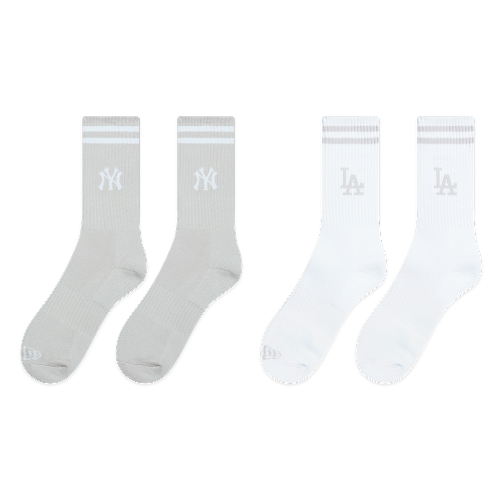 New Era ถุงเท้ารุ่น LOS ANGELES DODGERS COLOR ERA STONE & WHITE SOCKS