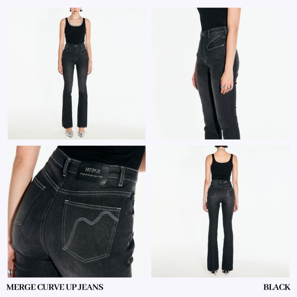 Merge Official – Merge Curve Up Jeans (พร้อมส่ง) ราคา ถูกที่สุด ดีลบีเคเค แกลเลอรีภาพที่ 4