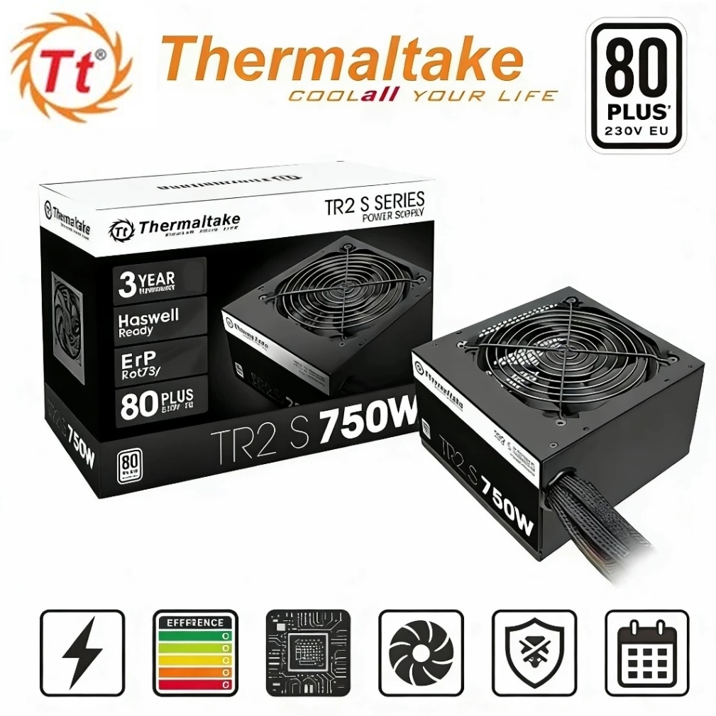 POWER SUPPLY (อุปกรณ์จ่ายไฟ) THERMALTAKE TR2 S 750W (80 PLUS) Warranty 3 - Y