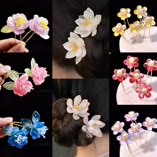 1คู่ ดอกไม้เสียบผม ดอกไม้ติดผม แฮนเมด พร้อมส่ง