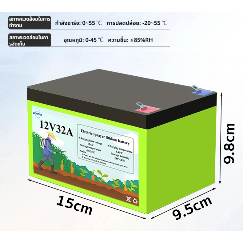 [COD]แบตลิเธียม 12V 10Ah/22Ah สำหรับเครื่องพ่นสารเคมี+ชาร์จโซลาร์เซลล์ได้ อายุการใช้งานยาว - รูปที่ 2