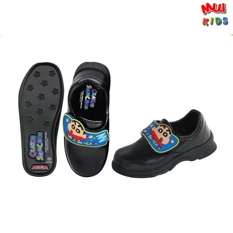 ADDA รองเท้านักเรียนชาย Shin Chan / รองเท้านักเรียนหญิง Powerpuff Girls สีดำ BYMUIKID