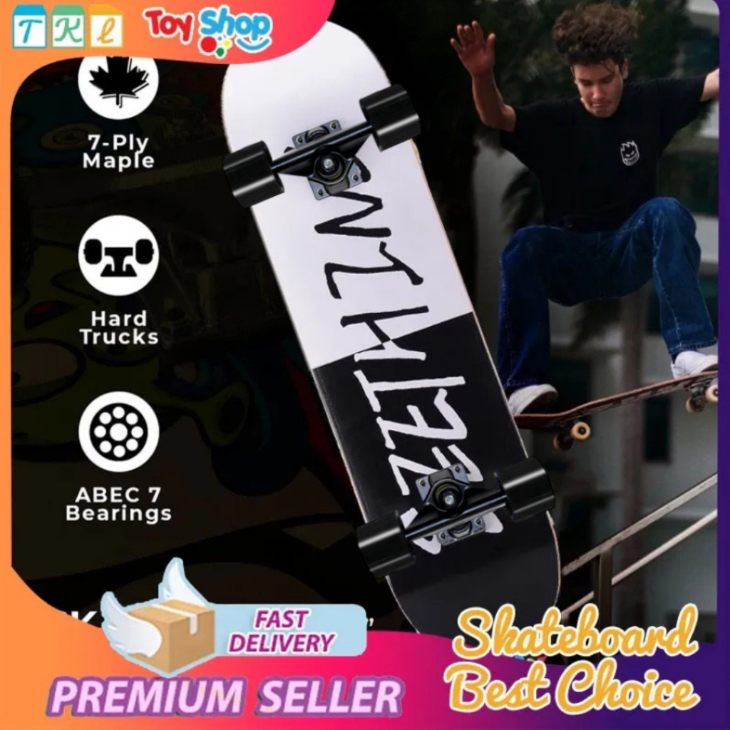 สเก็ตบอร์ด skateboards 80cm ผู้เริ่มต้นเล่น-มืออาชีพ (สินค้าพร้อมเล่น) สเก็ตบอร์ดฝึกหัด สเก็ตผู้ใหญ่