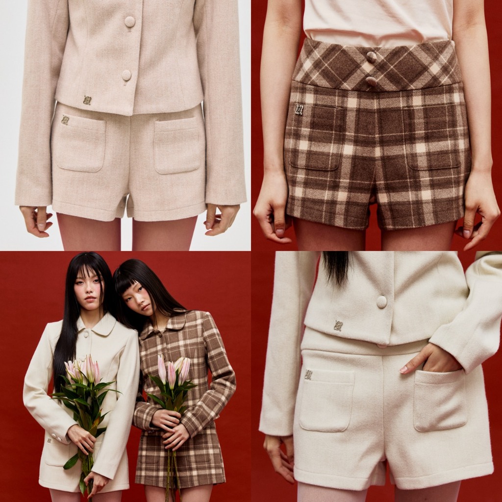 CHUUCHOP - (S-XL) Pinyin Shorts กางเกงขาสั้นเอวต่ำ พรางหุ่น เก็บสัดส่วนได้ดี (C8489)