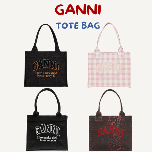 (ส่งด่วน) พร้อมส่ง GANNI กระเป๋าผ้า รุ่น Large easy shopper tote bag