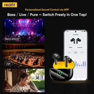 หูฟังบลูทูธ realfit F3 Ultra บลูทูธ 6.0 รองรับตั้งค่าส่วนตัวในแอป EQ แบบกำหนด เบสแรง เสียงปรับได้ตามใจ