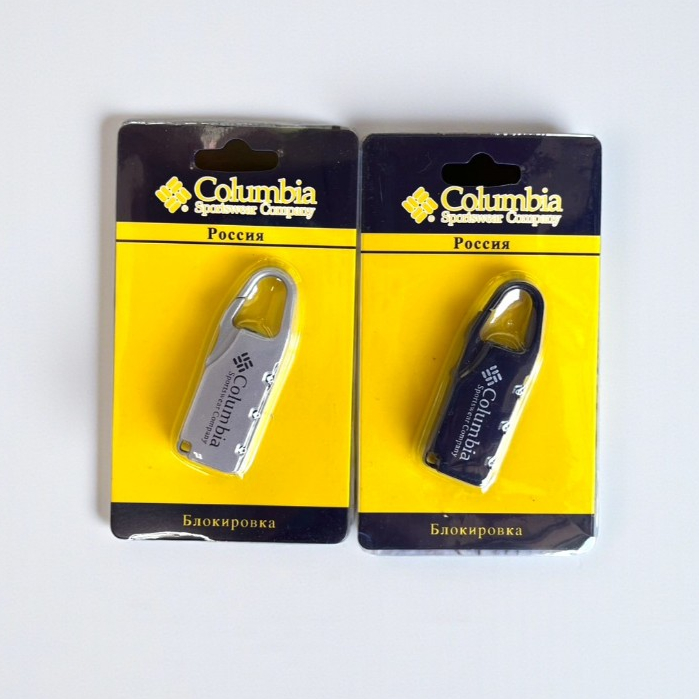 แม่กุญแจเดินทาง กุญแจล็อกรหัส 3 หลักแบบคาราบิเนอร์ Columbia (รีเซ็ตรหัสได้) สีดำ/สีเงิน