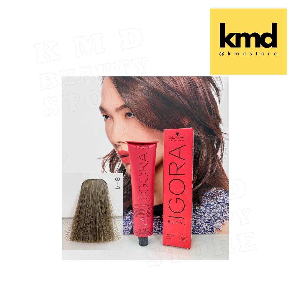 Schwarzkopf Igora Royal ครีมเปลี่ยนสีผม ชวาร์สคอฟ อีโกร่า รอแยล 60ml สีบลอนด์อ่อนออกเบจ เบอร์ 8-4