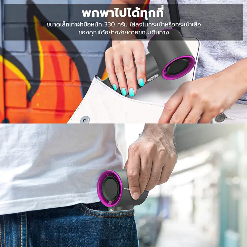 GOOJODOQ Gfs001 พัดลมพกพา Type C พัดลมไอเย็น พร้อมจอแสดงผล พัดลมมือถือ thumbnail 9