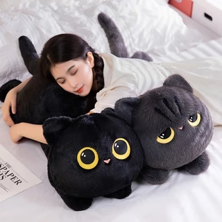 ตุ๊กตาแมวดำลายการ์ตูนน่ารัก เหมาะสำหรับตกแต่งโซฟา หมอนตุ๊กตาแมวนุ่มนิ่มนี้เหมาะสำหรับเป็นของขวัญและตกแต่งบ้าน