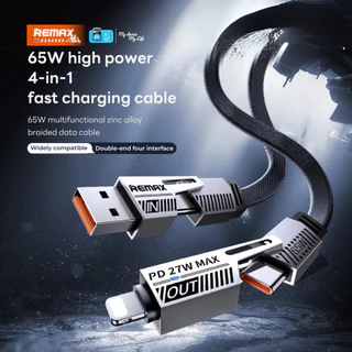 Remax Cable RC-C189 สายชาร์จ 4 in 1 ชาร์จเร็ว Fast Charging 65W ถอดหัวได้ สำหรับ USB / Type-C / IP