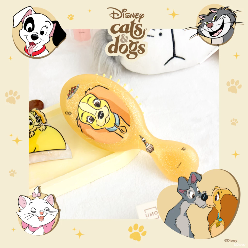 UNO หวีพกพา Lady and the Tramp Disney Cats&Dogs ลิขสิทธิ์แท้
