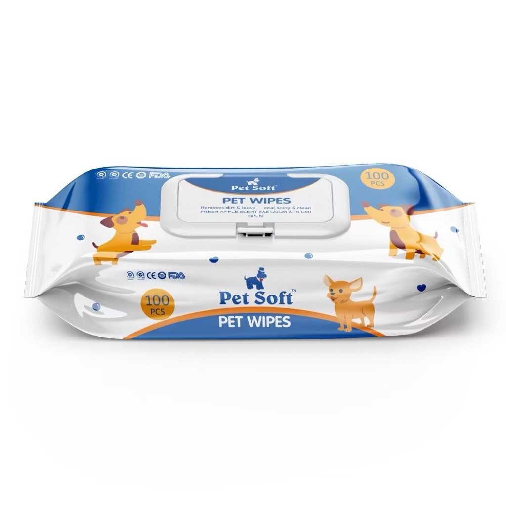 Petsoft Pet Wipes ทิชชู่เปียกทำความสะอาดสัตว์เลี้ยง ผ้าเปียกสุนัขและแมว จำนวน 100 แผ่น ราคา ถูกที่สุด ดีลบีเคเค แกลเลอรีภาพที่ 5