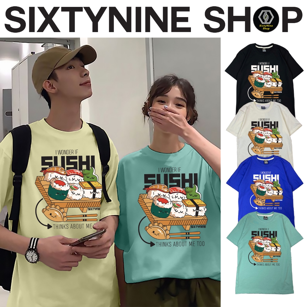 พร้อมส่ง เสื้อยืดพิมพ์ลาย " Sushi "