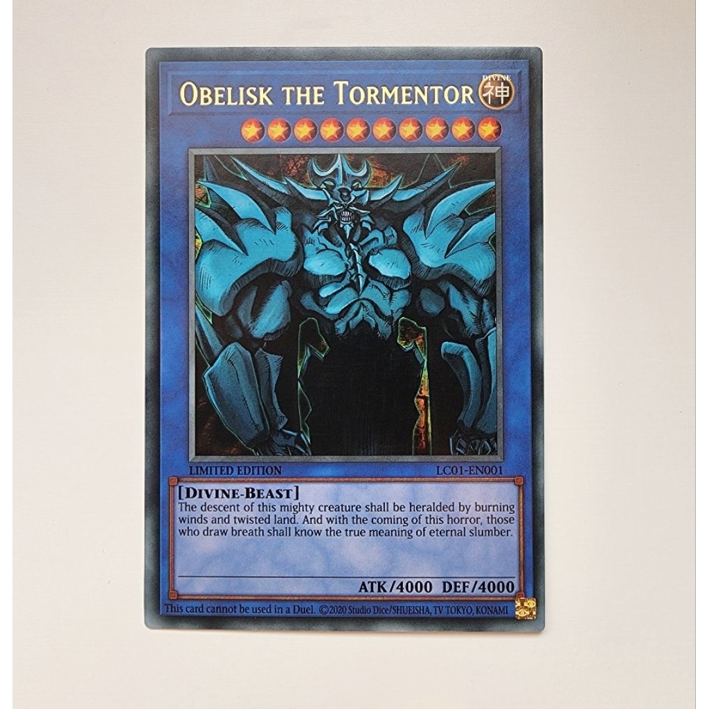Konami Yugioh การ์ดยูกิ ลิขสิทธิ์แท้ ภาษาอังกฤษ Obelisk the Tormentor ระดับ : Ultra Rare รหัส LC01-E