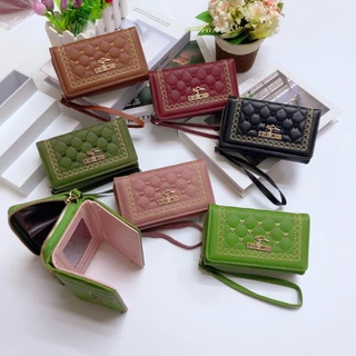 BM105#กระเป๋าสตางค์3พับใบกลาง น่ารัก👛👛 ช่องซิป 1 ช่อง ️ช่องใส่บัตร 8 ช่อง ️ใส่แบงค์เต็มใบได้