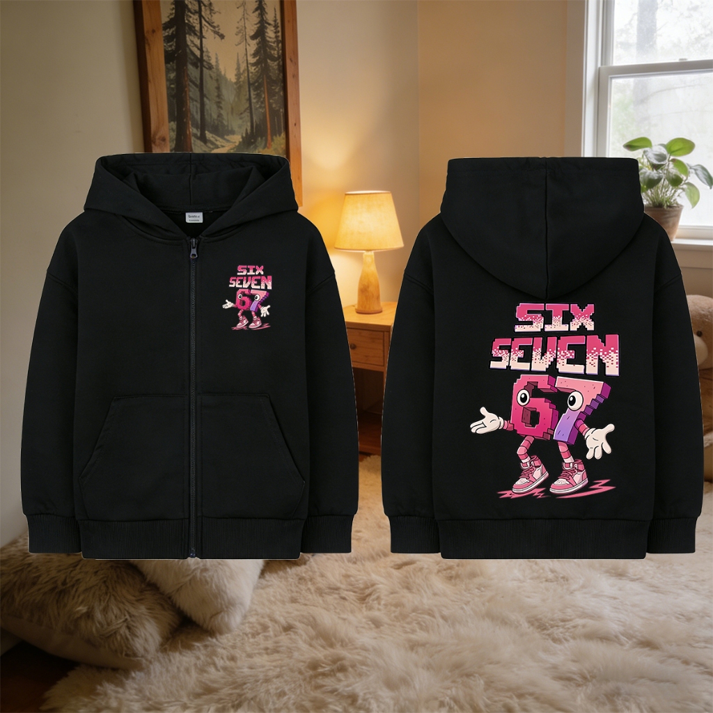 เด็ก เสื้อคาร์ดิแกน แจ็คเก็ต SIX SEVEN 67 x ROBLOX Kids Zip Hoodie Jacket Hooded cardigan 120CM-150C