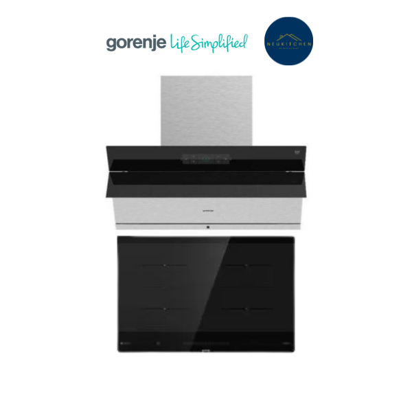 Gorenje ชุดเซ็ต เครื่องดูดควัน+เตาไฟฟ้าอินดักชั่น PWHI93XGB+IS846BG